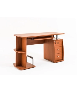 SCRIVANIA PORTA COMPUTER, COLOR CILIEGIO, CON CASSETTIERA, 140X60X77H CM